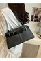 Black Shoulder Bag with Belt Detail - 4
