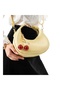 Women's Crescent Hobo Shoulder and Crossbody Bag with Cherry Accessories (Medium Size)