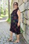 Polo Collar Asymmetric Cut Jopone Sleeves (Sleeveless) Ethnic Patterned Oversized Large Size Combed Cotton Dress - 2