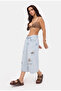 بنطلون جورت نسائي من نوع Ice 12s6-3 Super Baggy Fit Bermuda Denim