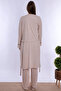 Soft Textured Cotton Maternity Pajama Set with Dressing Gown Effortt - Brown - 4