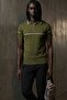 Men's Half Zipper Slim Fit Khaki Polo Collar T-Shirt - 3