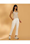 Women Beige Lace Strappy Vest - 5