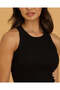 Women Black Ribbed Vest - 4