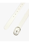 Oval Buckle Faux Leather Belt - 3