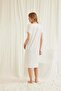 Arias Closet Lace Collar Short Sleeve Ecru Nightgown - 5