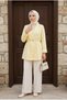 Women's Butter Yellow Comfortable Fit Waist Gathered Stylish Hijab Jacket - 2