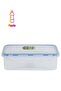 Airproof Box With Silicone Sealing Ring, Premium Quality Plastic Ware 1100 Ml, 20.5 X 13.2 X 6.5 Cm Clear With Blue 1100ml
