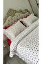 100% Cotton Hearted Ruffled Bedding Set, Duvet Cover Set, Bedspread - 2