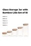 Set of 10 Square Glass Storage Jars with Bamboo Lid, Canisters Sets for the kitchen, Food Containers Stackable - 2