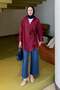 Tie-Dye Detailed Hijab Shirt Burgundy