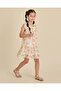 Girls White Printed Dress - 4