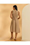 Women Beige Sleeveless Midi Dress - 3