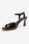 Elvia Brown Patent Leather Genuine Leather Women's Heeled Shoes - 6