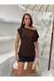 Women's Bitter Brown Casual Knitwear Blouse Frv0190 - 6