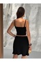 Women's Black V-Neck Openwork Knitwear Blouse Yvz601 - 6