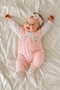 Baby Girl Set - Floral Patterned Bow Detailed Salopet Look Jumpsuit Set 0 3 6 9 12 Months - 3
