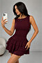 Women's Layered Mini Dress with Ruffle Detail - 2