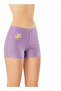 Women's Lilac Ribbed Ruffle Shorts – Soft Stretch Fabric, Casual Comfort m - 2