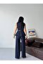 Women's Buttoned Belted Vest and Palazzo Pants Two-Piece Set - 8