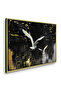 Gold and White Heron Abstract Wall Art | Framed Canvas Print with Gold Foil Embossed | Luxury Modern Decor for Living Room, Bedroom, Office & Gift - 3