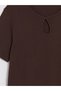 Vizyon New Season Brown Plus Size 100% Cotton Women's T-Shirt - 7