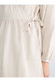 Lcw Modest Gray Double-Breasted Collar Textured Women's Kimono - 3