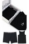Men's Premium Quality Standard Fit Redzone Boxed Bamboo Athlete Boxer Set Black - 2