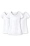 Ribana Girls' Short Sleeve White Undershirt 100% Cotton 3-Pack