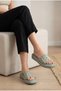 Whins Waytta Women's Slippers with Flat Soles and Heart Pins in Green Leather - 2
