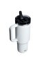 The Quencher Protour Flip Straw Tumbler Thermos with Straw 1.18 Lt Flask with Straw White-Black - 3