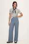 Comfortable Fit High Waist Wide-Leg Viscose Mix Women's Trousers