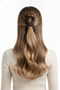 Stylish Quilted Patterned Brown Hair Clip Claw Clip Women's Accessory - 2
