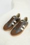 Unisex Brown Thermo Sole Lace-Up Sports Shoes with Side Stripes - 3