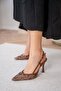Mass Processing Detailed Women's Copper t Heeled Shoes - Copper