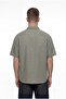 Men's Short Sleeve Oversize Linen Shirt Khaki - 5