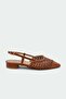 Megan Knitted Detail Women's Tan Flat Ballet Flats