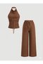 Deep Backless Usa Trends Women's Two-Piece Blouse-Pants Set - Do87643 - 3