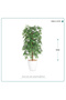Dark Green Artificial Bamboo Tree with Cylindrical Plastic Pot - 6