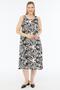 Fashion |   Plus Size Pomegranate Flower Patterned Summer Dress |   100% Viscose |   Flowing |   Daily Comfortable |   M