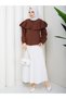 Women's Hijab Ruffled Flounce Detailed Long Sleeve Shirt Blouse - 6