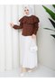 Women's Hijab Ruffled Flounce Detailed Long Sleeve Shirt Blouse - 4