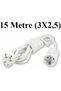 Grounded Extension Cable, 15 Meters, Single Socket, 3X2.5 Mm, White