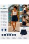 Women's Tencel Fabric Elastic Waist Lace-Up Shorts Blue Dark Blue Relaxed Fit Casual Summer Shorts - 2