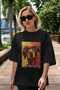 For Dog Lovers 26 Front Dog Print Black Oversize T-Shirt 100% Cotton Unisex Dog Lover Premium Design - 5