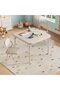 Children's Folding Table and Chairs 3 Pieces Children's Furniture Set - Sturdy Steel Frame, Portable for Games, Dining Room and Crafts in Tight Spaces - 3