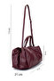 Women's Genuine Leather Claret Red Handbag - 2