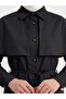 Women's Stylish Tunic Shirt with Cape Collar and Button Detail - 2