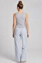 Egyptian Women's Cotton Striped Pajama Set Gray/Blue - 2