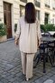 Foldable Sleeves, Buttoned Long Shirt, Wide Elastic Waist, Pocketed Pants, Thin Summer Fabric, Plus Size, Two-Piece Set - 7